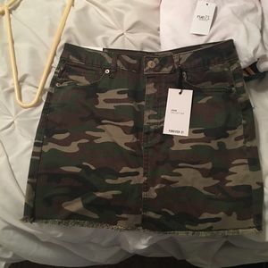 Camo Denim Skirt
